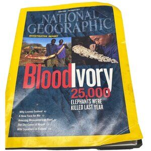 National Geographic Magazine Blood Ivory killing elephants Sky Caves Nepal READ